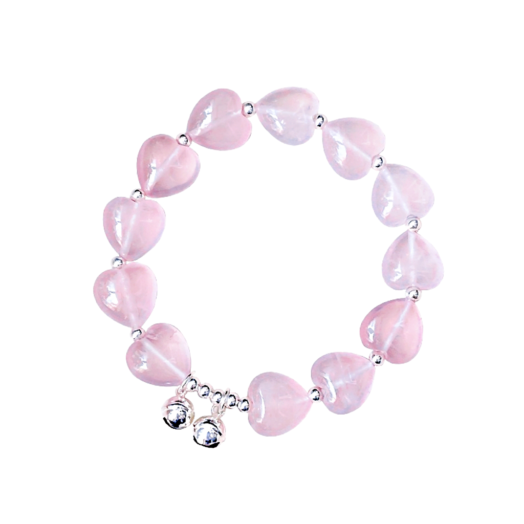 “Wishful Heart” Rose Quartz Heart Bracelet
