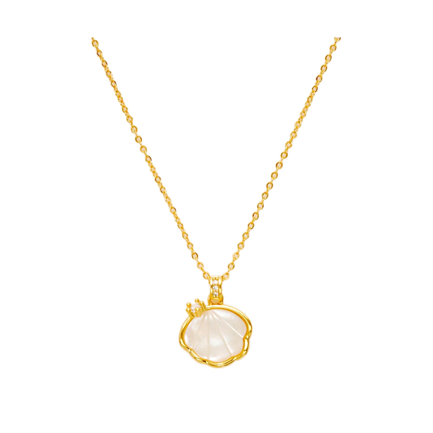 Golden Crown Shell Necklace