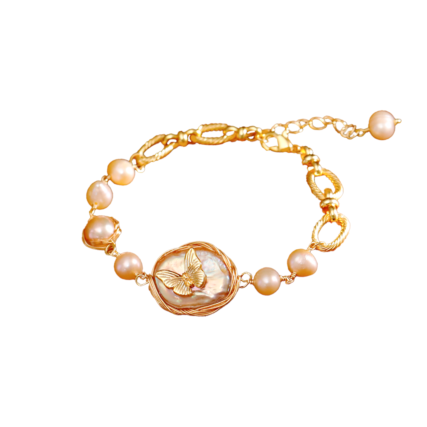 Dreamy Butterfly Pearl Bracelet