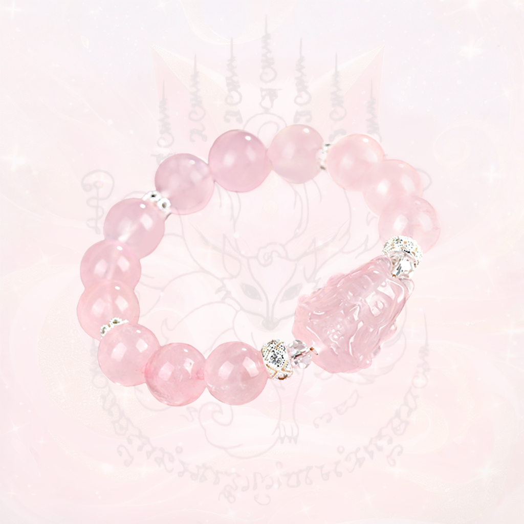 Fox Goddess Rose Quartz Bracelet