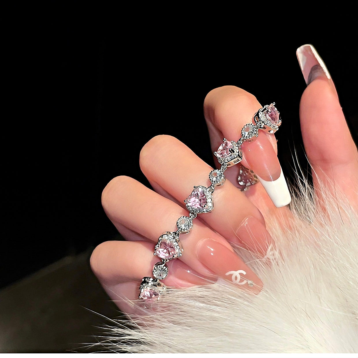 Love Heart Zirconia Sliver Bracelet