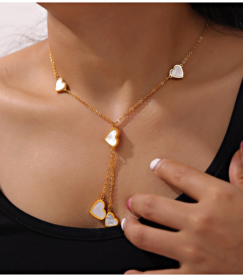 Love Heart Gold-Plated Y-Necklace