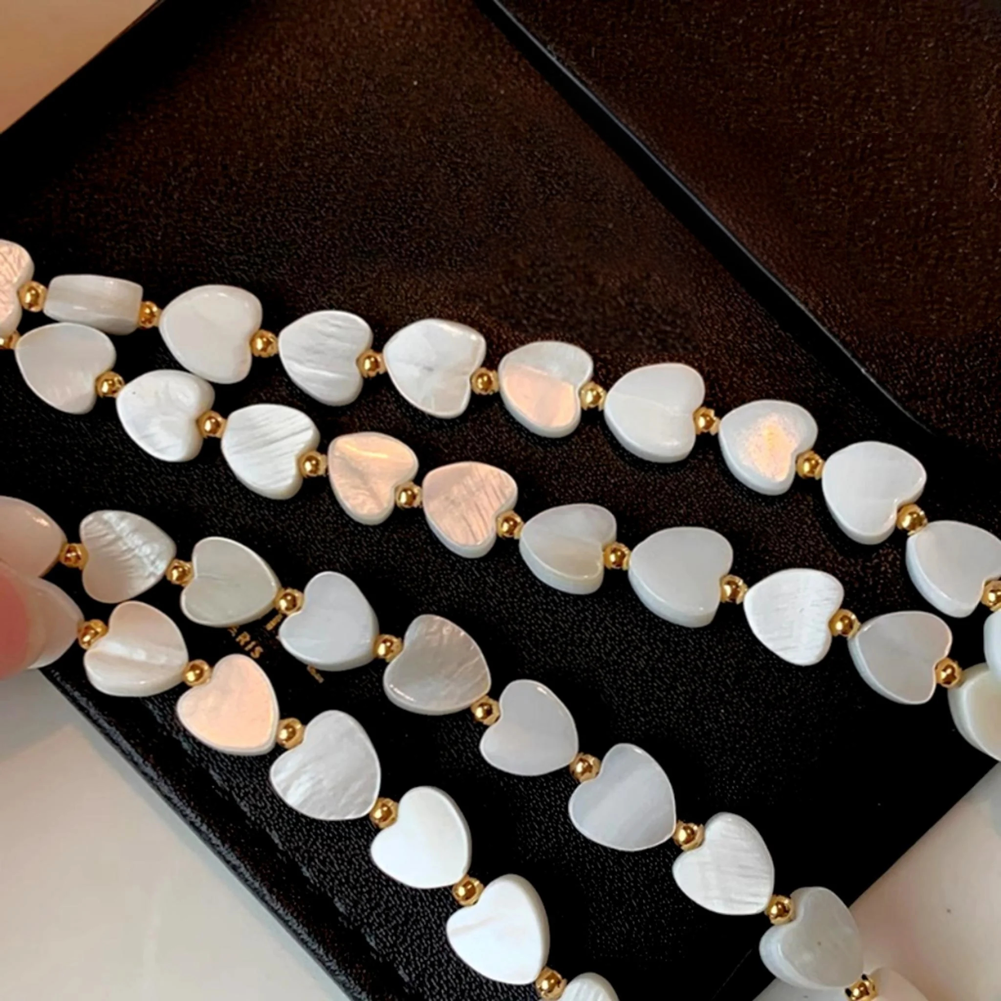 Mother-of-Pearl Heart Choker