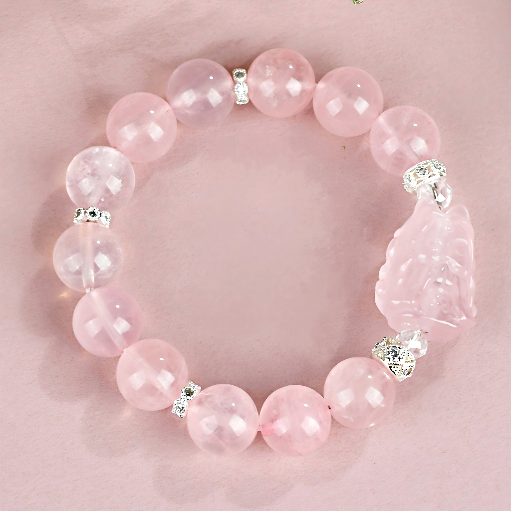 Fox Goddess Rose Quartz Bracelet