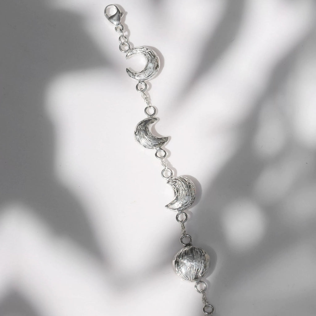 Moon Phase Whisper · Sterling Silver Bracelet