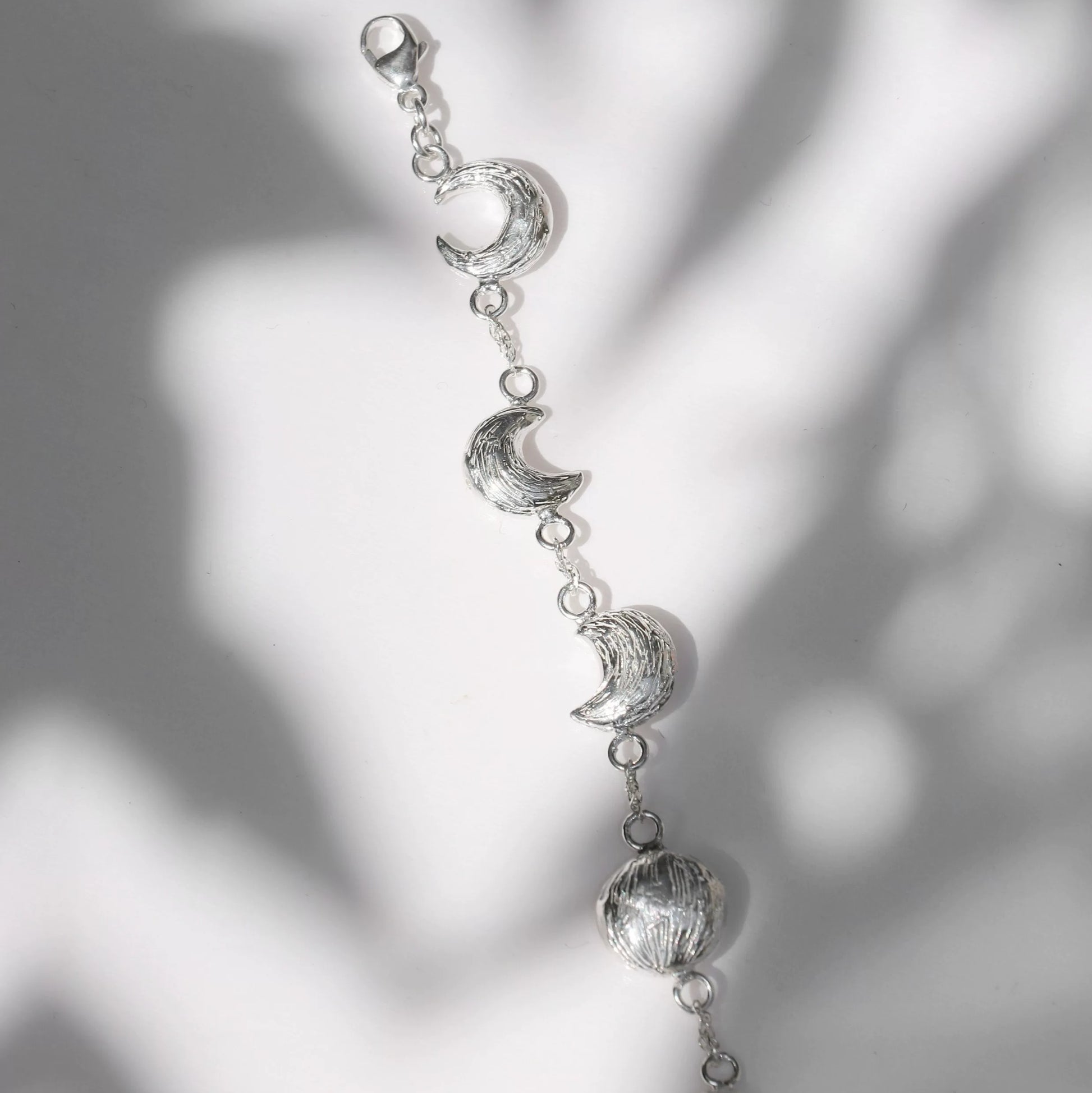 Moon Phase Whisper · Sterling Silver Bracelet